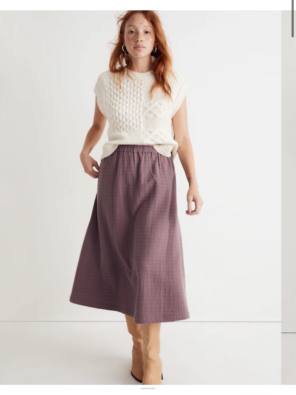 Madewell quilted Midi Skirt